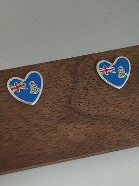 Cayman Islands Flag Earring Stud Earrings Exclusive Designed Jewelry S925 Silver